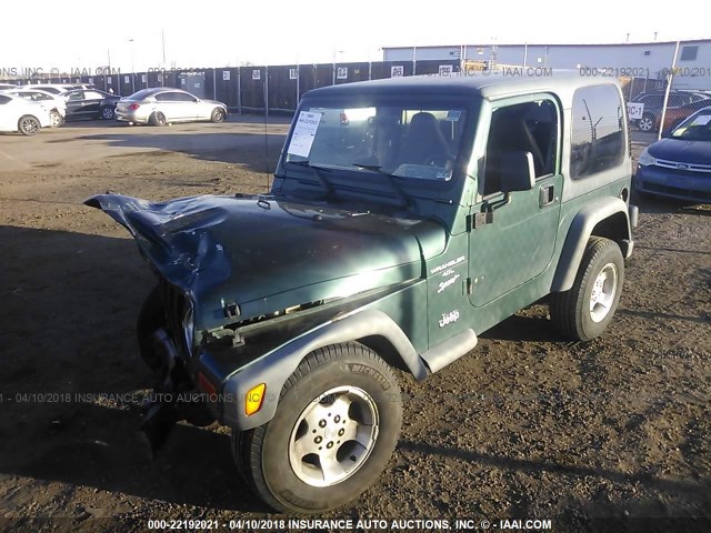 1J4FA49S5YP713735 - 2000 JEEP WRANGLER / TJ SPORT GREEN photo 2