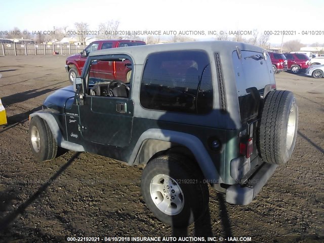 1J4FA49S5YP713735 - 2000 JEEP WRANGLER / TJ SPORT GREEN photo 3