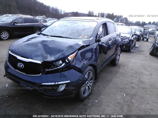 KNDPCCAC5E7586807 - 2014 KIA SPORTAGE EX BLUE photo 6