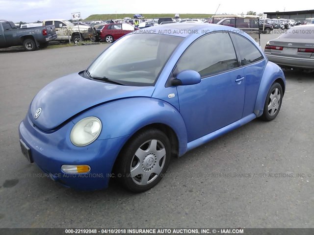 3VWCK21C21M437800 - 2001 VOLKSWAGEN NEW BEETLE GLS BLUE photo 2