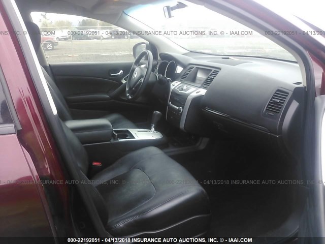 JN8AZ18W09W152917 - 2009 NISSAN MURANO S/SL/LE MAROON photo 5