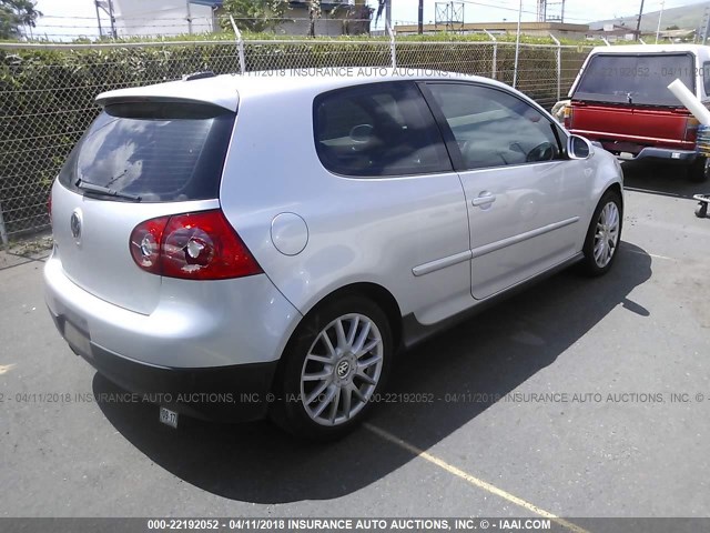 WVWFV71K16W109688 - 2006 VOLKSWAGEN NEW GTI SILVER photo 4