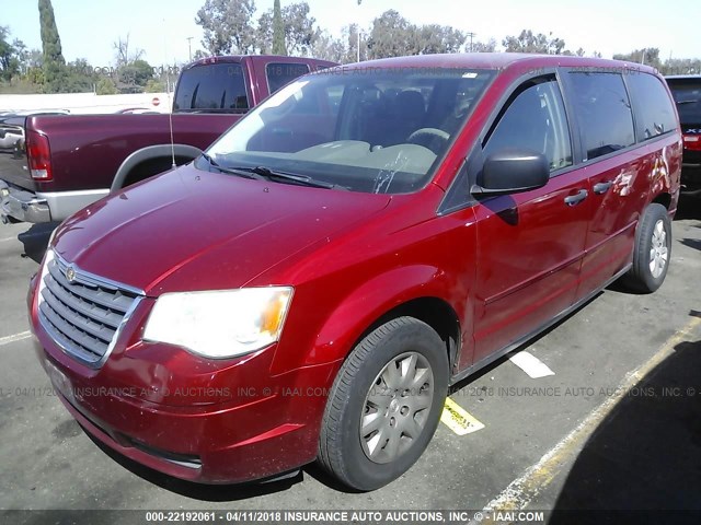 2A8HR44H38R663945 - 2008 CHRYSLER TOWN & COUNTRY LX RED photo 2