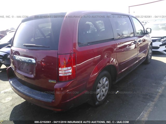 2A8HR44H38R663945 - 2008 CHRYSLER TOWN & COUNTRY LX RED photo 4