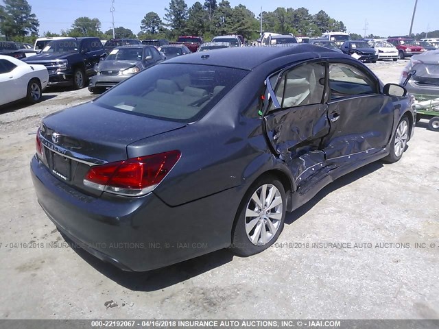 4T1BK3DB4BU432050 - 2011 TOYOTA AVALON LIMITED GRAY photo 4