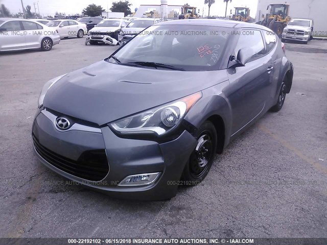 KMHTC6AD3FU238740 - 2015 HYUNDAI VELOSTER GRAY photo 2