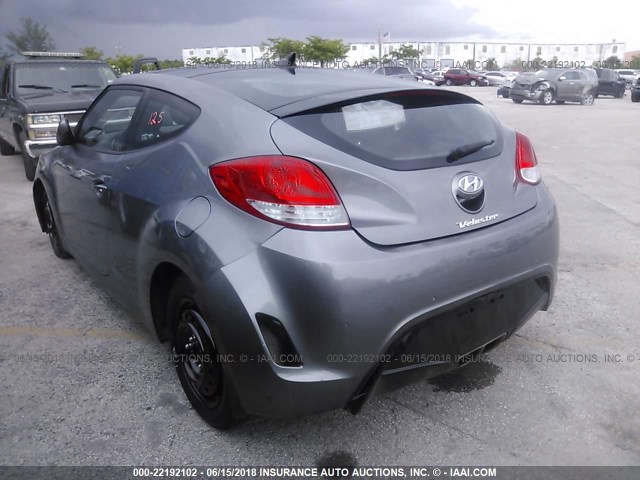 KMHTC6AD3FU238740 - 2015 HYUNDAI VELOSTER GRAY photo 3