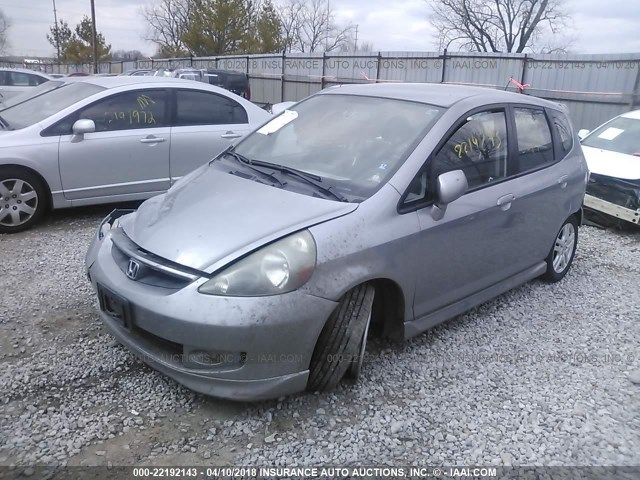 JHMGD38637S067721 - 2007 HONDA FIT S SILVER photo 2