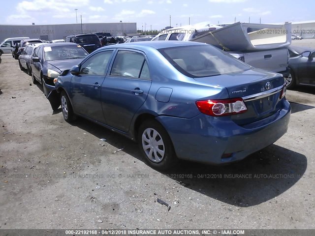 5YFBU4EE9CP021500 - 2012 TOYOTA COROLLA S/LE BLUE photo 3