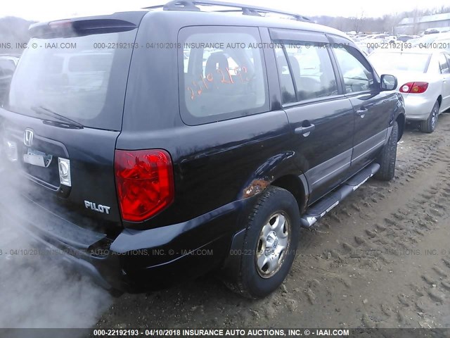 2HKYF18174H548915 - 2004 HONDA PILOT LX BLACK photo 4