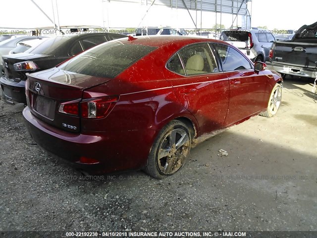 JTHBF5C24C5177724 - 2012 LEXUS IS 250 MAROON photo 4