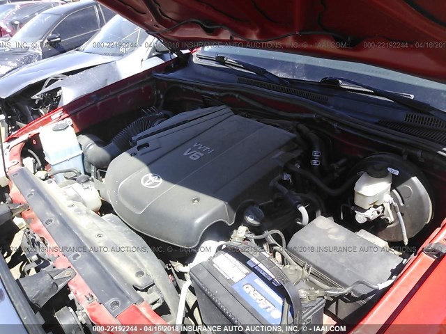 5TELU42N27Z362696 - 2007 TOYOTA TACOMA DOUBLE CAB 红色 照片 10