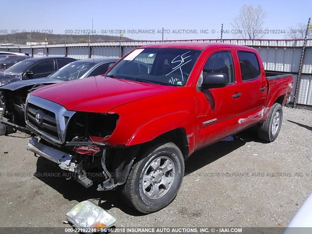 5TELU42N27Z362696 - 2007 TOYOTA TACOMA DOUBLE CAB RED photo 2