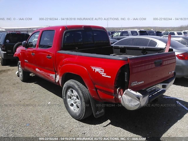 5TELU42N27Z362696 - 2007 TOYOTA TACOMA DOUBLE CAB RED photo 3