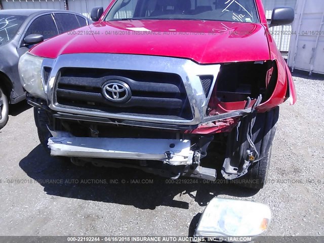 5TELU42N27Z362696 - 2007 TOYOTA TACOMA DOUBLE CAB 红色 照片 6