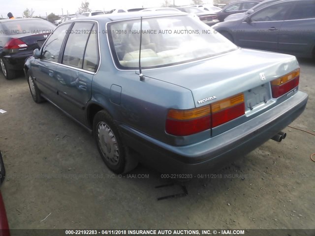 JHMCB7666MC022714 - 1991 HONDA ACCORD EX/EX-R Light Blue photo 3