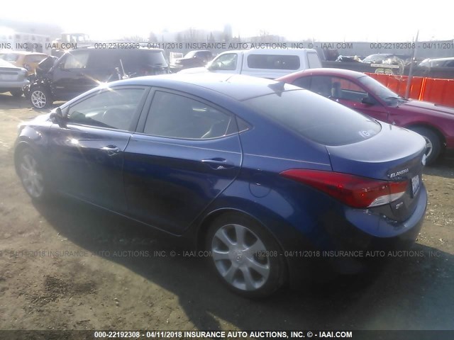 KMHDH4AE9DU514161 - 2013 HYUNDAI ELANTRA GLS/LIMITED BLUE photo 3