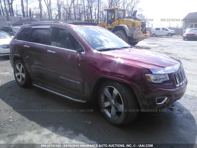 1C4RJFCT2EC137699 - 2014 JEEP GRAND CHEROKEE OVERLAND RED photo 1