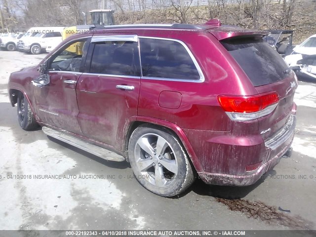 1C4RJFCT2EC137699 - 2014 JEEP GRAND CHEROKEE OVERLAND RED photo 3