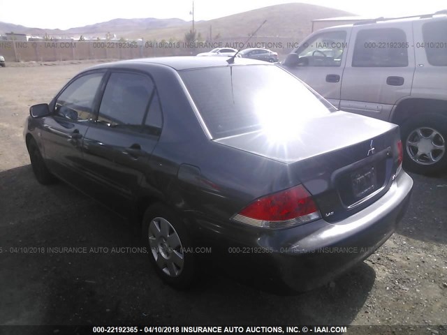 JA3AJ26E74U031985 - 2004 MITSUBISHI LANCER ES BLACK photo 3