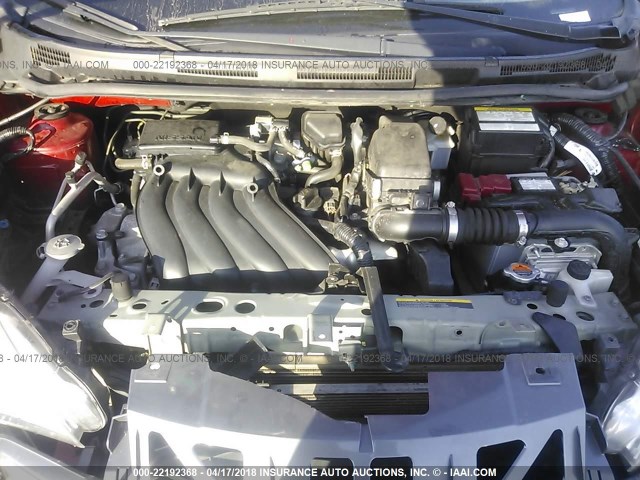 3N1CE2CP0EL410412 - 2014 NISSAN VERSA NOTE S/S PLUS/SV/SL RED photo 10