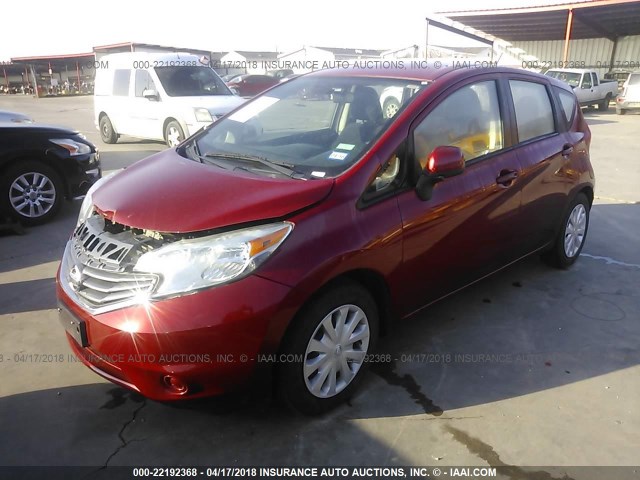 3N1CE2CP0EL410412 - 2014 NISSAN VERSA NOTE S/S PLUS/SV/SL RED photo 2