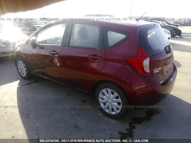 3N1CE2CP0EL410412 - 2014 NISSAN VERSA NOTE S/S PLUS/SV/SL RED photo 3