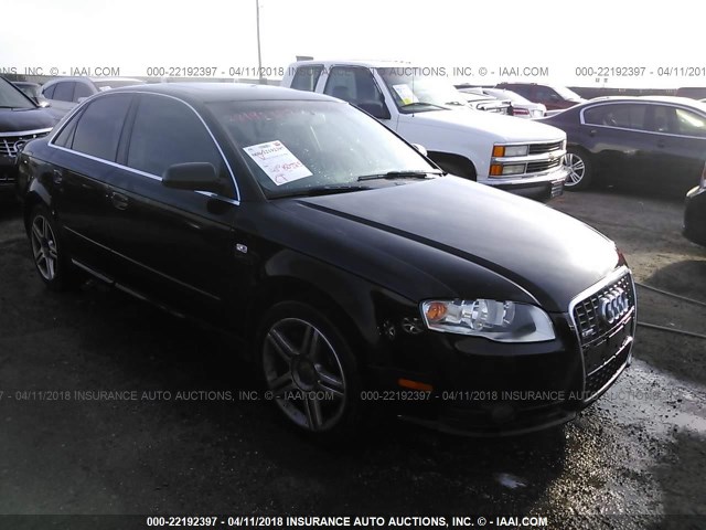 WAUAF78E28A136404 - 2008 AUDI A4 2.0T BLACK photo 1