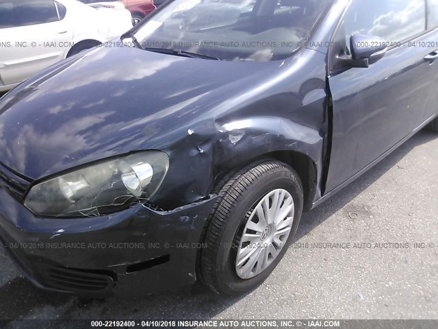 WVWAA7AJ5AW392327 - 2010 VOLKSWAGEN GOLF BLUE photo 6