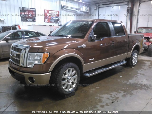 1FTFW1ET8CKD28955 - 2012 FORD F150 SUPERCREW BROWN photo 2