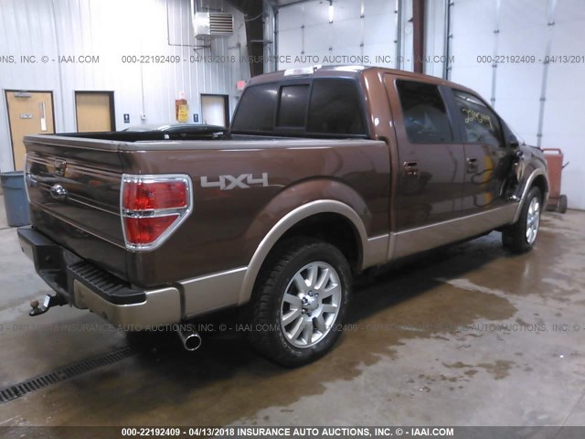 1FTFW1ET8CKD28955 - 2012 FORD F150 SUPERCREW BROWN photo 4