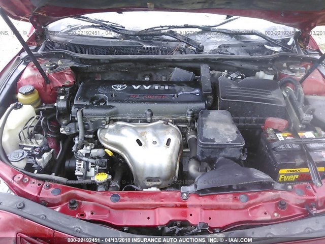 4T1BE46KX7U155969 - 2007 TOYOTA CAMRY NEW GENERAT CE/LE/XLE/SE RED photo 10