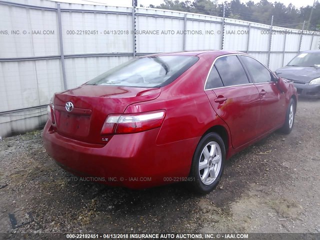 4T1BE46KX7U155969 - 2007 TOYOTA CAMRY NEW GENERAT CE/LE/XLE/SE RED photo 4