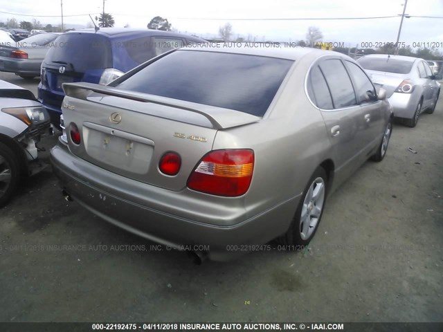 JT8BH68XXW0013450 - 1998 LEXUS GS 400 BEIGE photo 4