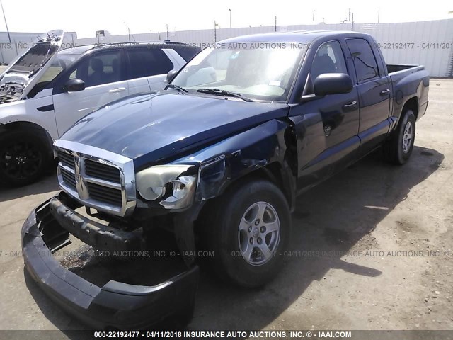 1D7HW48N36S516476 - 2006 DODGE DAKOTA QUAD SLT BLUE photo 2