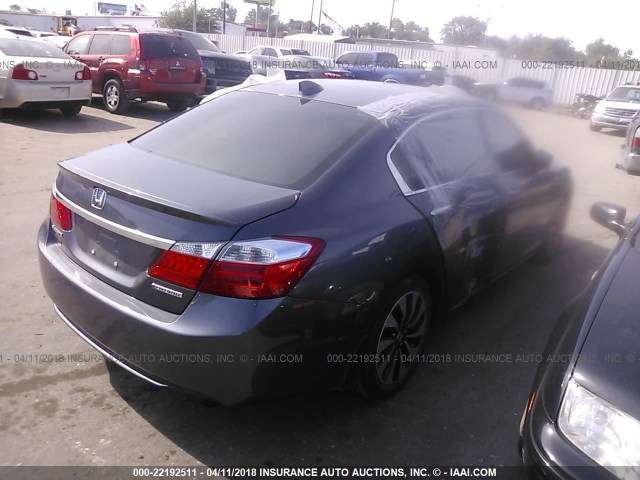 1HGCR6F55EA000300 - 2014 HONDA ACCORD HYBRID/EXL GRAY photo 4