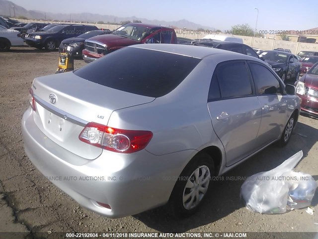 2T1BU4EE9BC548452 - 2011 TOYOTA COROLLA S/LE SILVER photo 4