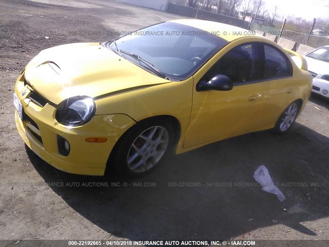 1B3ES66S24D518350 - 2004 DODGE NEON SRT-4 YELLOW photo 2