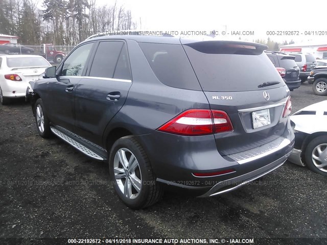 4JGDA5HB4EA312613 - 2014 MERCEDES-BENZ ML 350 4MATIC GRAY photo 3