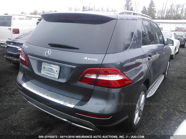 4JGDA5HB4EA312613 - 2014 MERCEDES-BENZ ML 350 4MATIC GRAY photo 4