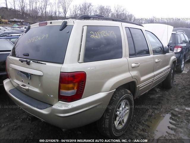 1J4GW58N6YC140665 - 2000 JEEP GRAND CHEROKEE LIMITED GOLD photo 4