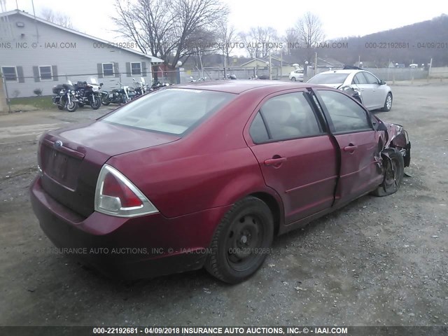 3FAHP06Z87R119810 - 2007 FORD FUSION S RED photo 4