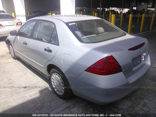 1HGCM56117A087069 - 2007 HONDA ACCORD VALUE SILVER photo 3