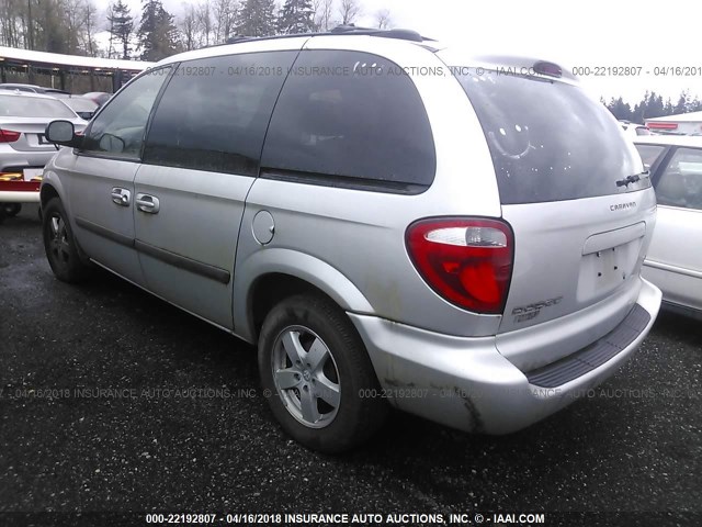 1D4GP45R06B571870 - 2006 DODGE CARAVAN SXT SILVER photo 3