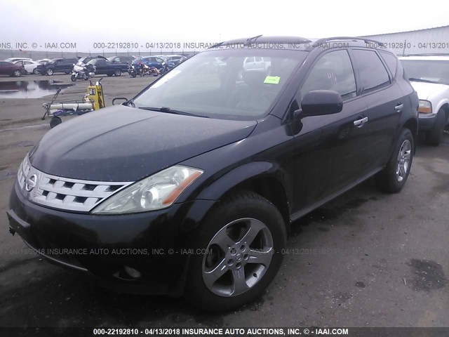 JN8AZ08W54W328976 - 2004 NISSAN MURANO SL/SE BLACK photo 2