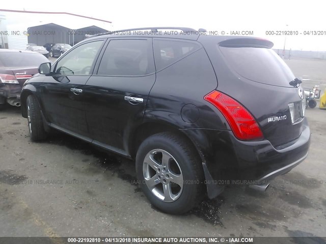 JN8AZ08W54W328976 - 2004 NISSAN MURANO SL/SE BLACK photo 3