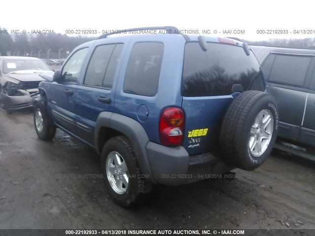 1J4GL48K14W249679 - 2004 JEEP LIBERTY SPORT 蓝色 照片 3