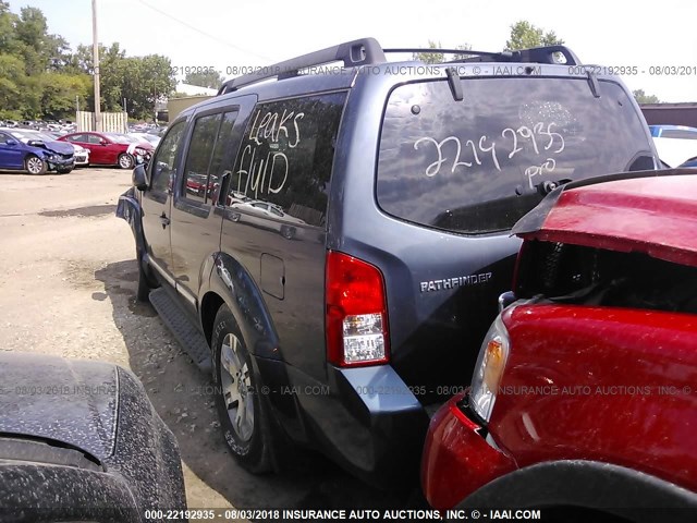 5N1AR18B88C624768 - 2008 NISSAN PATHFINDER S/LE/SE BLUE photo 3