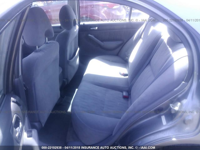 2HGES16655H560361 - 2005 HONDA CIVIC LX SILVER photo 8