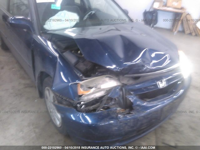 2HGES26773H523114 - 2003 HONDA CIVIC EX BLUE photo 6